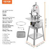 Speciality Appliances: VEVOR 1800W Commercial Electric Meat Bandsaw Stainless Steel Bone Sawing Machine