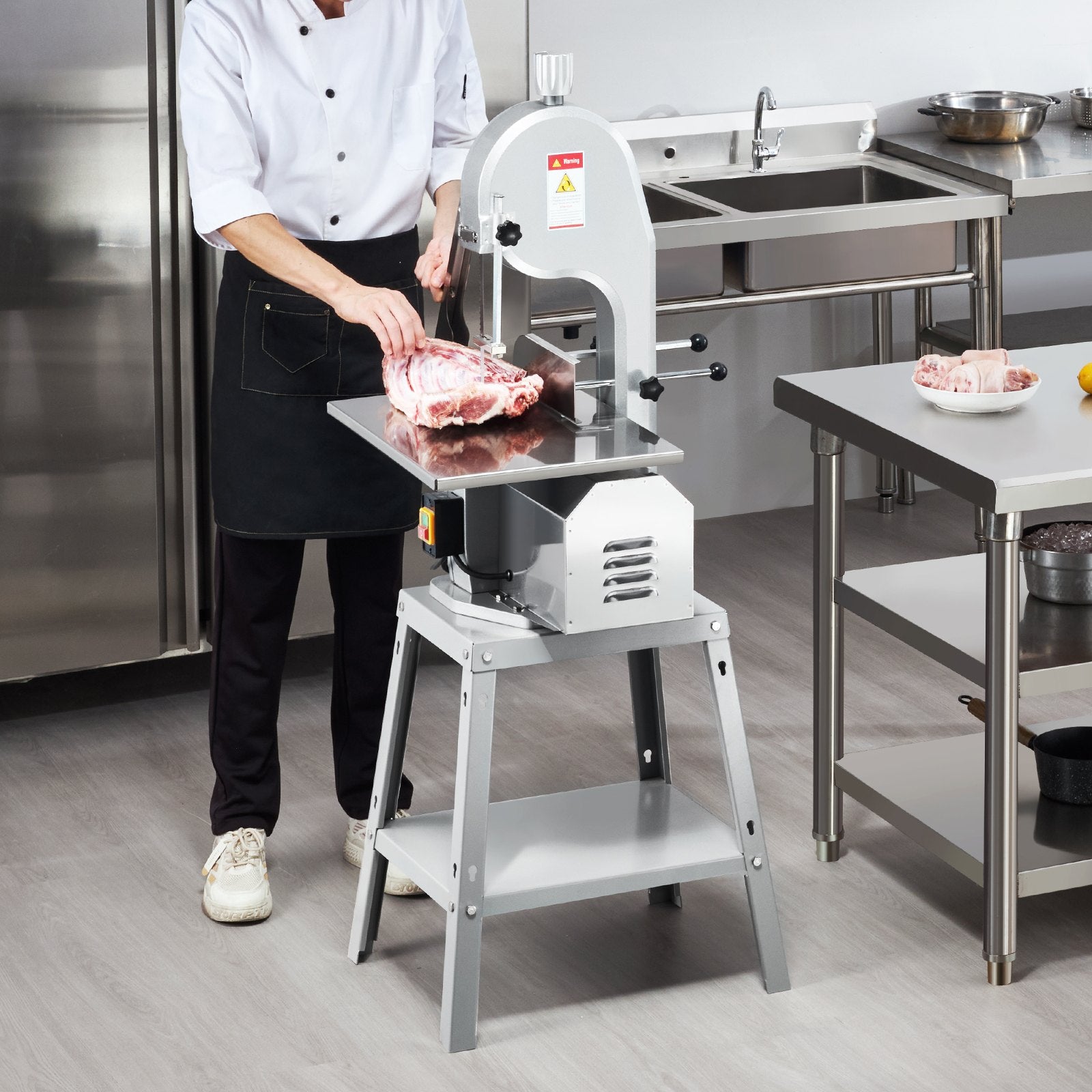 1800W Commercial Electric Meat Bandsaw Stainless Steel Bone Sawing Machine