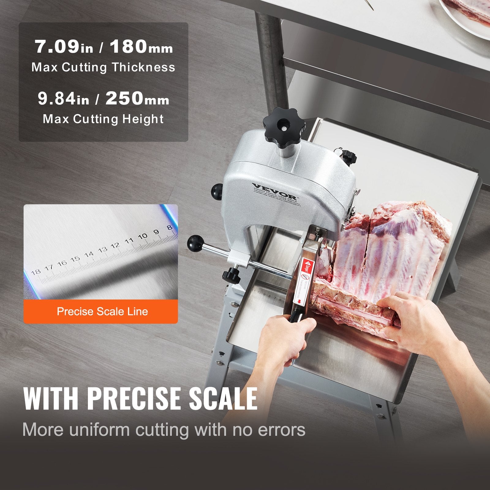 850W Commercial Electric Meat Bandsaw Stainless Steel Bone Sawing Machine