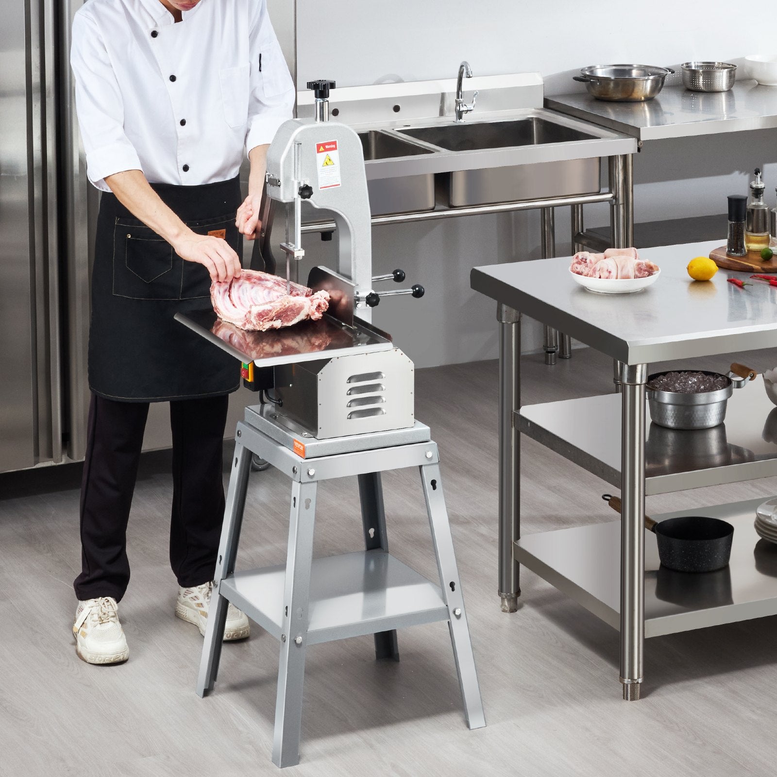 850W Commercial Electric Meat Bandsaw Stainless Steel Bone Sawing Machine