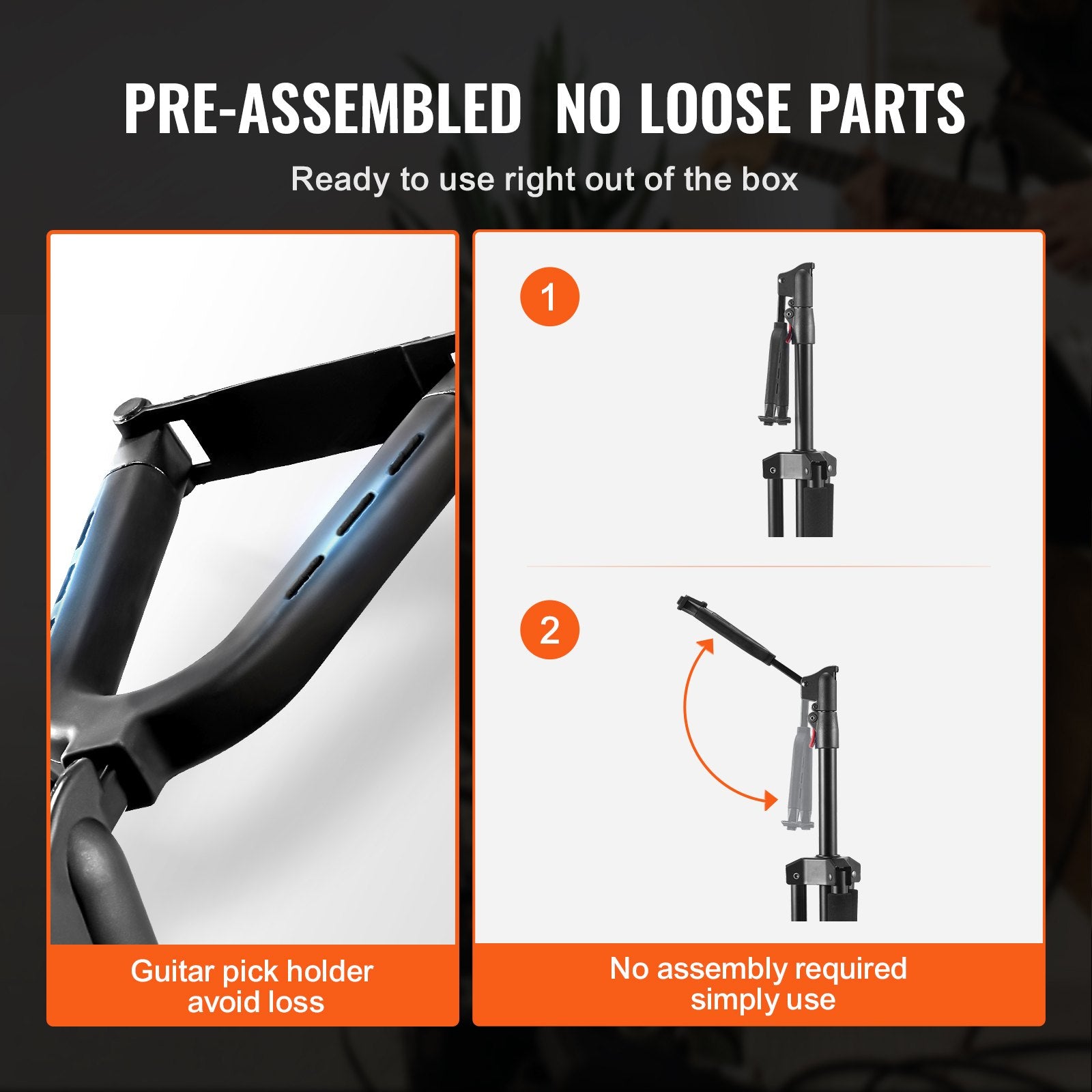 Camera Accessories: VEVOR_ripod Guitar Stand Floor-Standing Foldable 900-1200 mm Adjustable Height