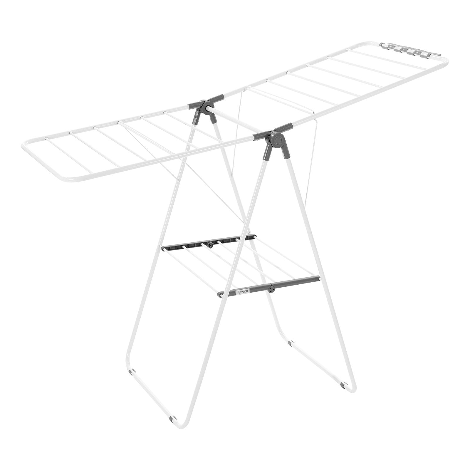 Drying Racks & Hangers: VEVOR 2-Tier Foldable Clothes Drying Rack with Sock Clips & 21 Drying Rods White