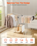 Drying Racks & Hangers: VEVOR 2-Tier Foldable Clothes Drying Rack with Sock Clips & 21 Drying Rods White