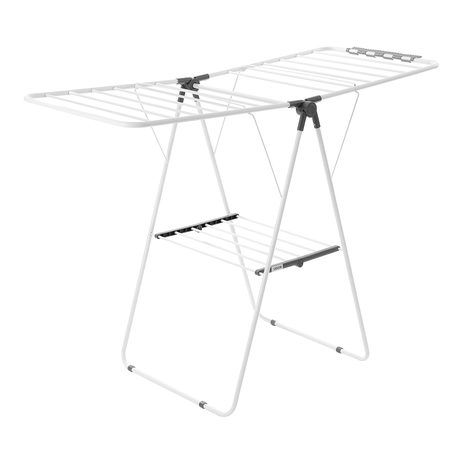 Drying Racks & Hangers: VEVOR 2-Tier Foldable Clothes Drying Rack with Sock Clips & 21 Drying Rods White