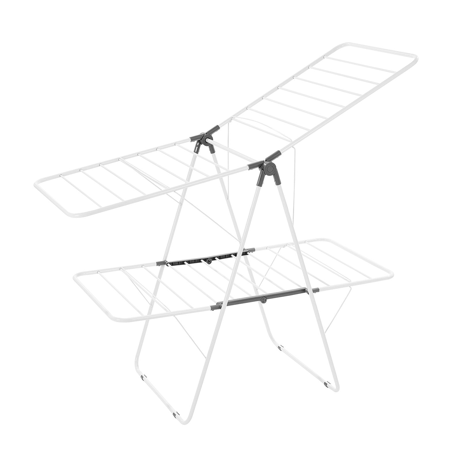 Drying Racks & Hangers: VEVOR 2-Tier Foldable Clothes Drying Rack with Sock Clips & 31 Drying Rods White