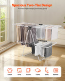 Drying Racks & Hangers: VEVOR 2-Tier Foldable Clothes Drying Rack with Sock Clips & 31 Drying Rods White