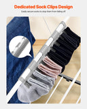 Drying Racks & Hangers: VEVOR 2-Tier Foldable Clothes Drying Rack with Sock Clips & 31 Drying Rods White