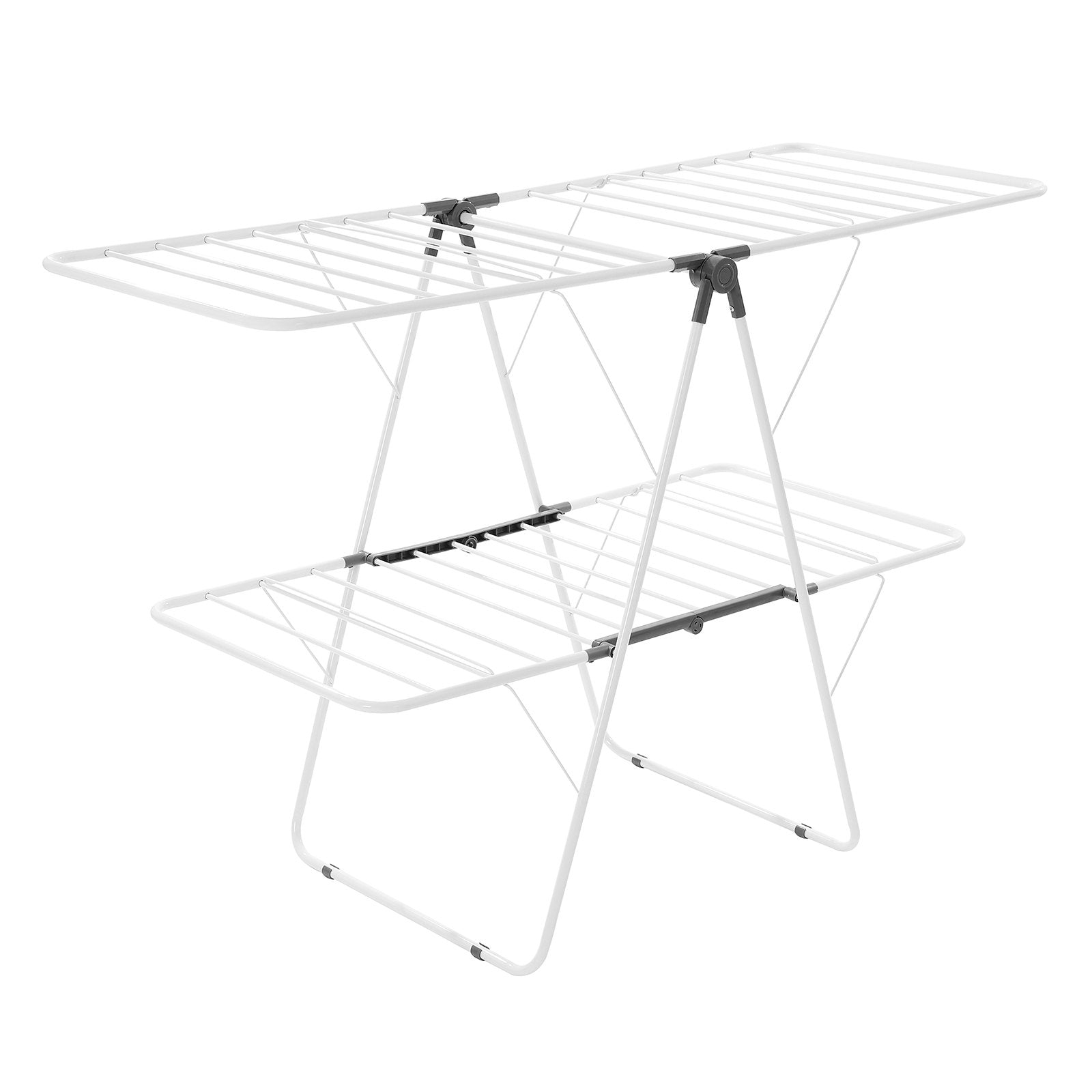 Drying Racks & Hangers: VEVOR 2-Tier Foldable Clothes Drying Rack with Sock Clips & 31 Drying Rods White