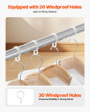 Clothing & Wardrobe Storage: VEVOR 2-Tier Telescopic Clothes Drying Rack w/ 30 Windproof Holes & 2 Shoe Hooks