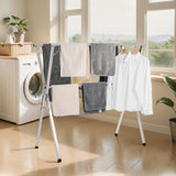Clothing & Wardrobe Storage: VEVOR 2-Tier Telescopic Clothes Drying Rack w/ 30 Windproof Holes & 2 Shoe Hooks