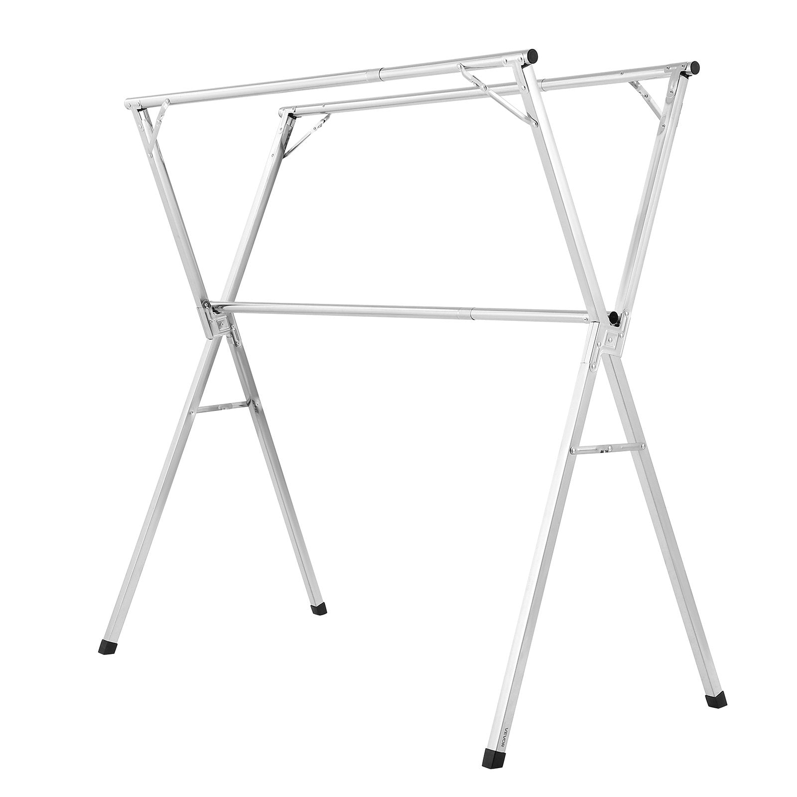 Clothing & Wardrobe Storage: VEVOR 2-Tier Telescopic Clothes Drying Rack w/ 30 Windproof Holes & 2 Shoe Hooks