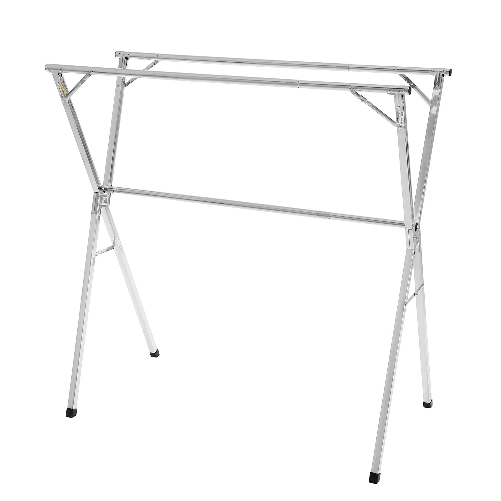 Clothing & Wardrobe Storage: VEVOR 2-Tier Telescopic Clothes Drying Rack w/ 30 Windproof Holes & 2 Shoe Hooks