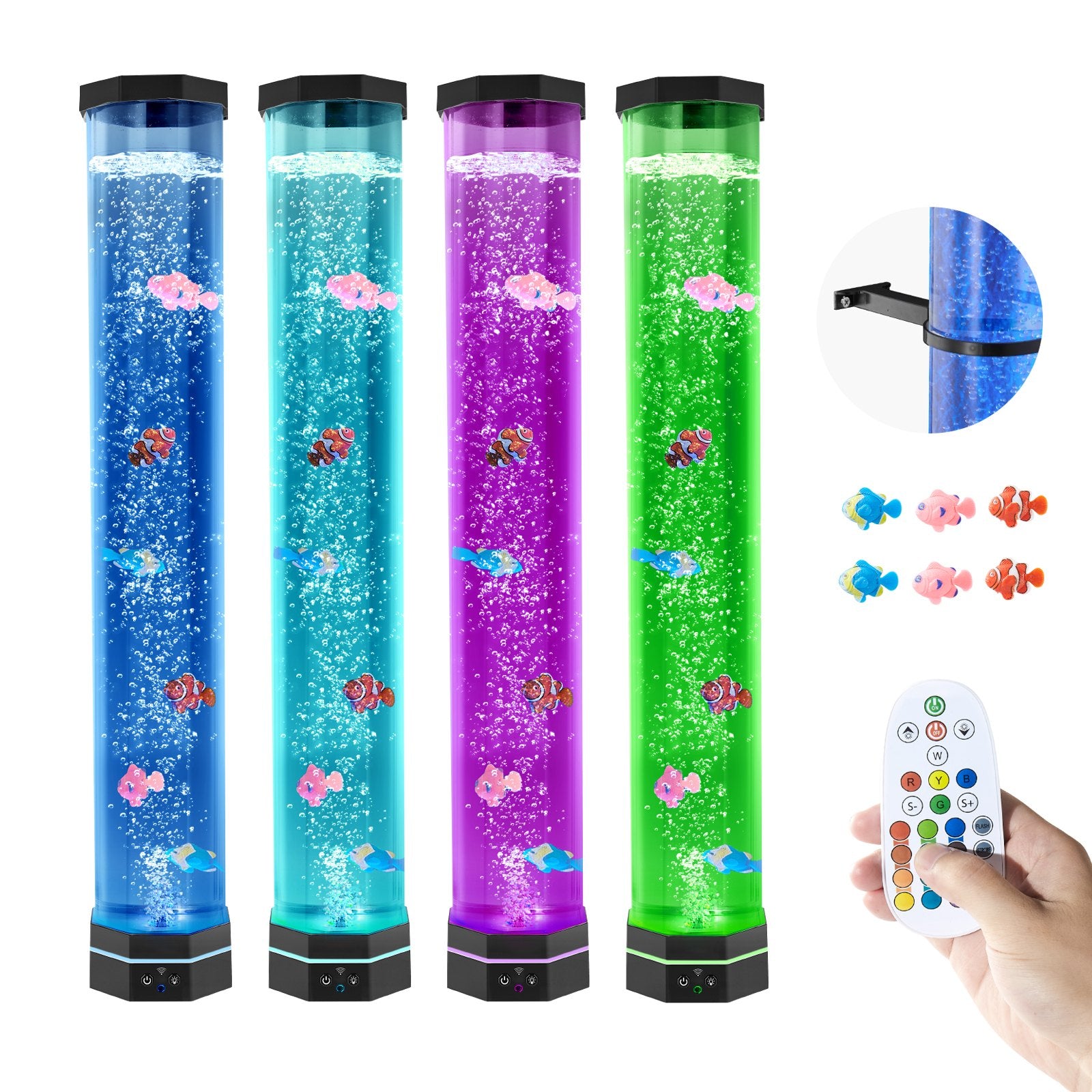 Fountain & Ponds Accessories: VEVOR Bubble Tube Lamp 16 Color 80 cm Sensory Aquarium Lamp for Relief Calming