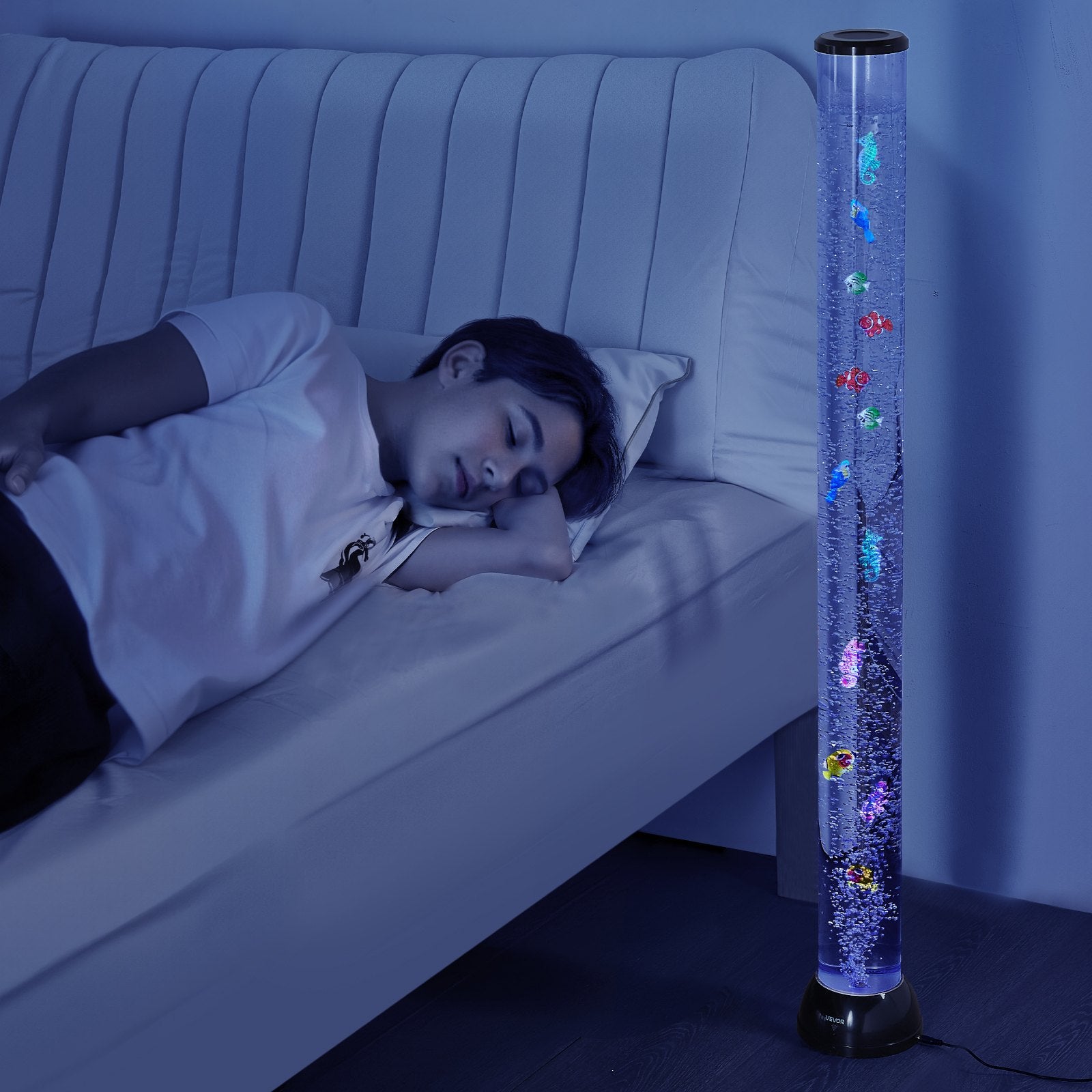 Table Lamps: VEVOR Bubble Tube Lamp 16 Color 1.2 m Sensory Aquarium Lamp for Relief Calming