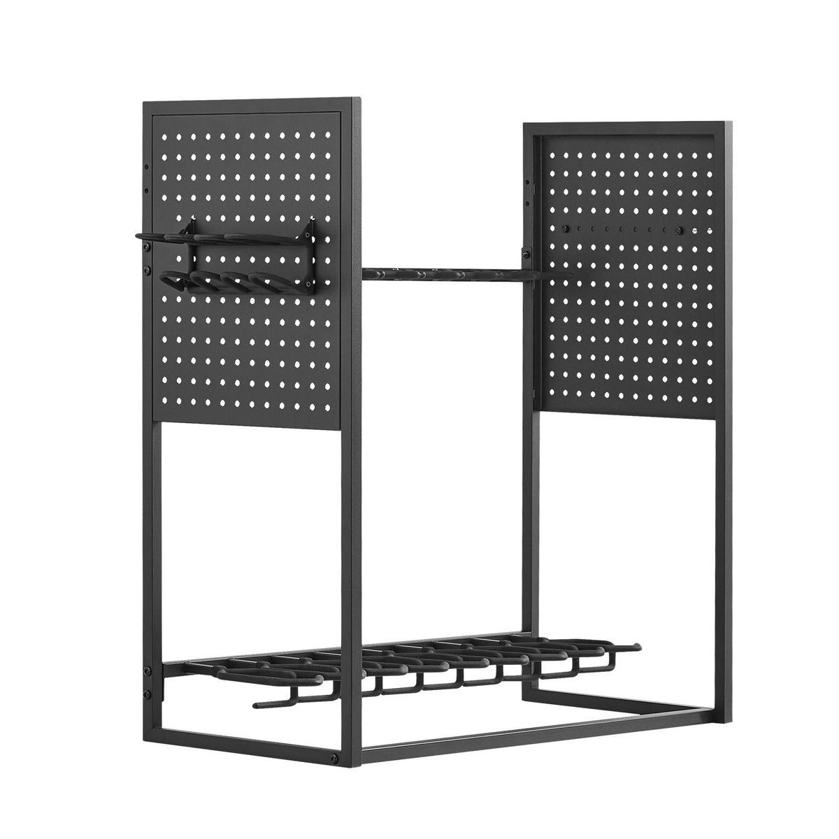 Gun Rack, Floor Standing, Indoor Heavy Duty Steel Rifle Shotgun Rack Stand, Freestanding Gun Display Storage with Magazine Holder, Holds up to 9 Rifles and 4 Pistols, for Home Garage Storage