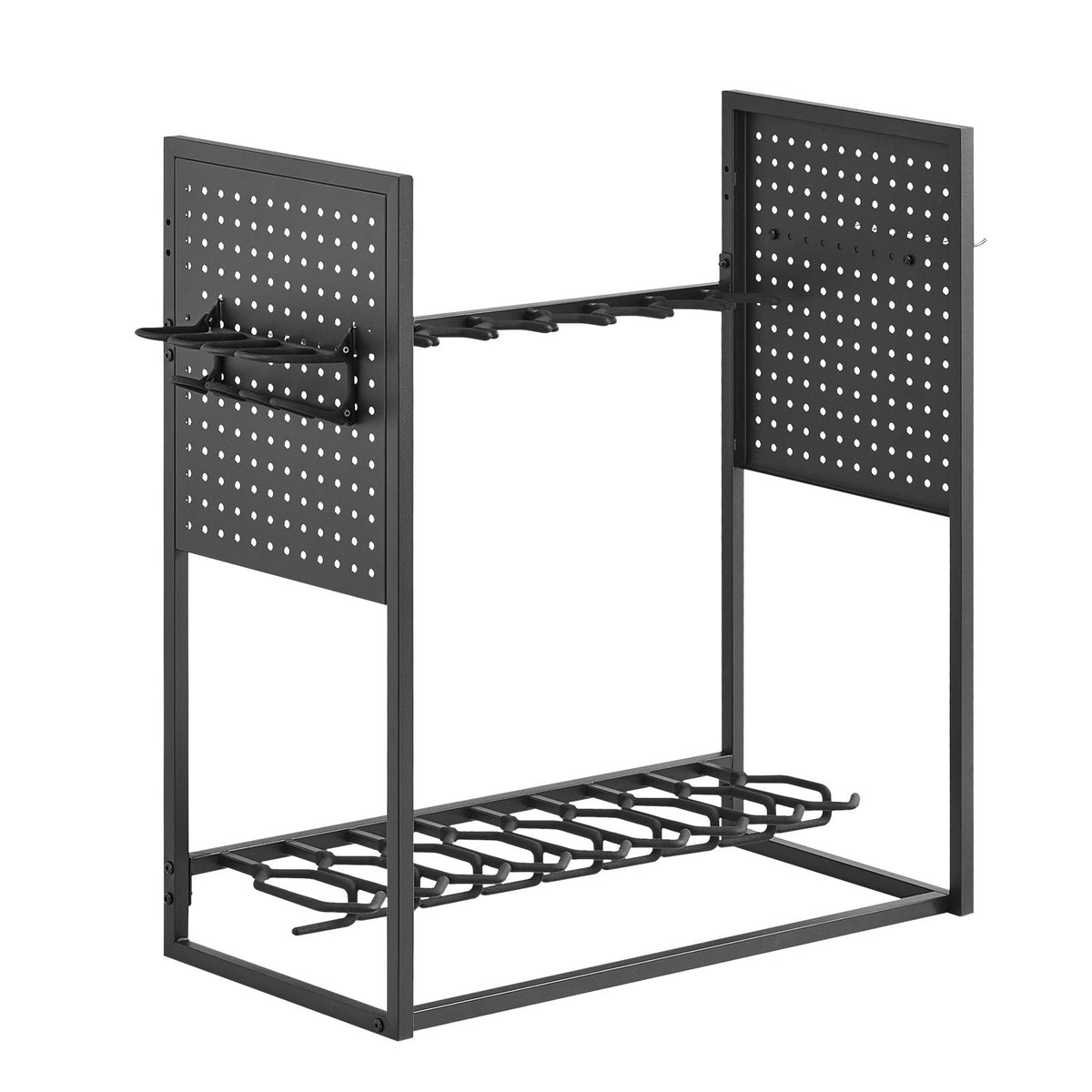 Gun Rack, Floor Standing, Indoor Heavy Duty Steel Rifle Shotgun Rack Stand, Freestanding Gun Display Storage with Magazine Holder, Holds up to 9 Rifles and 4 Pistols, for Home Garage Storage