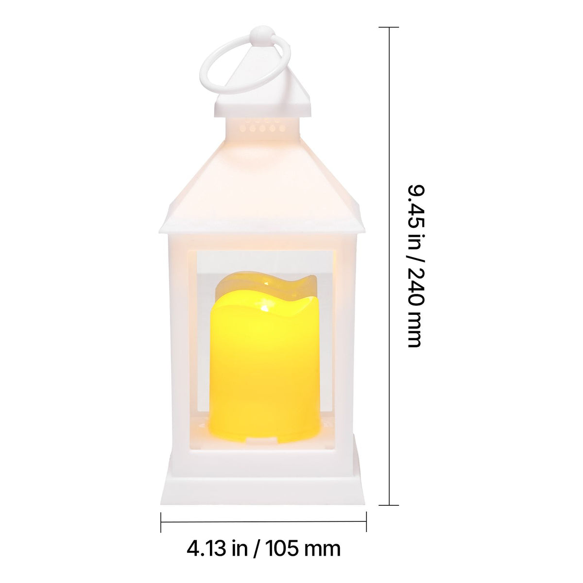 12 Pcs Decorative Candle Lantern, LED Electric Flameless Candle, Plastic LED Holder with Glass, Wall Hanging Indoor Porch Lanterns for Wedding Table Party Farmhouse Indoor Decor, White