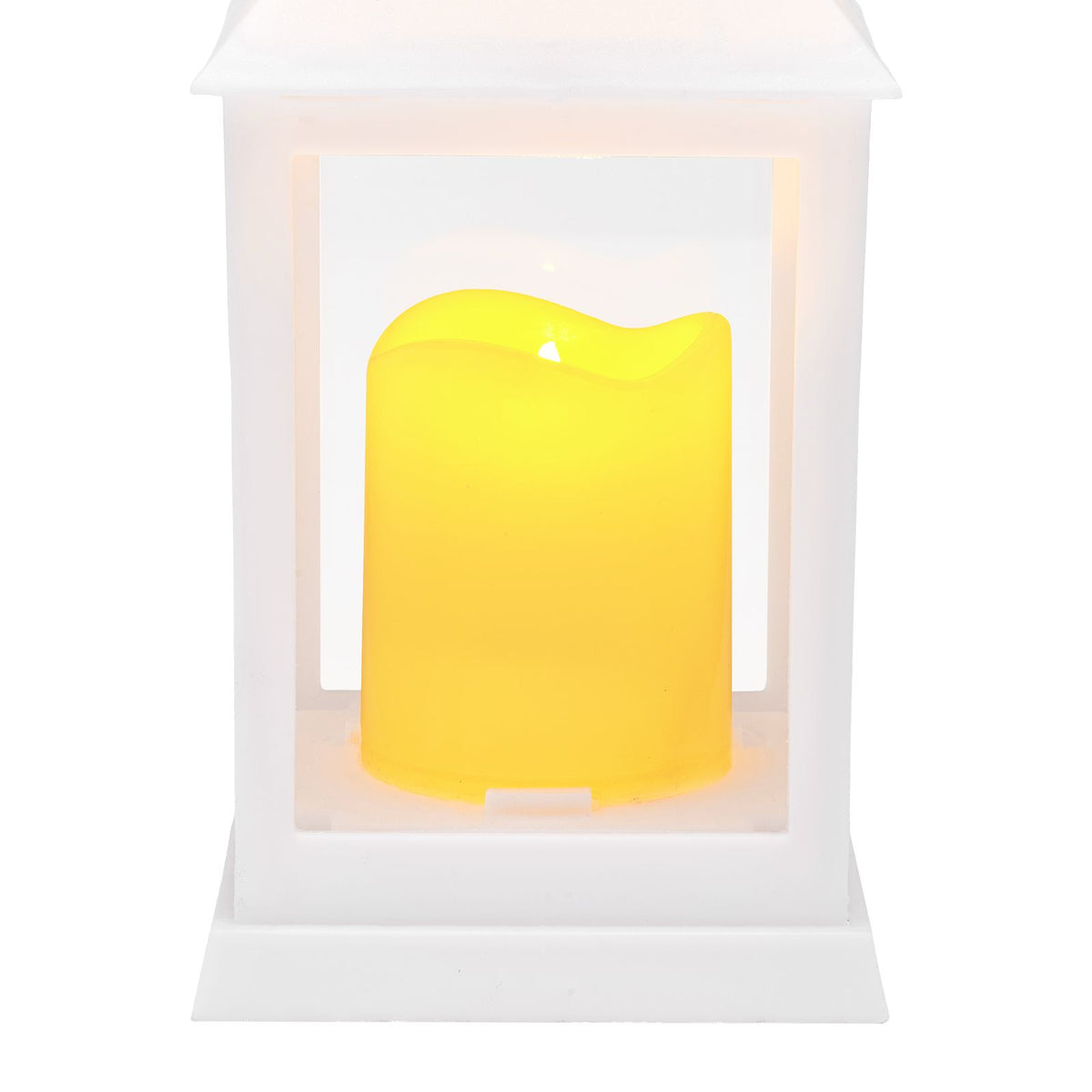 12 Pcs Decorative Candle Lantern, LED Electric Flameless Candle, Plastic LED Holder with Glass, Wall Hanging Indoor Porch Lanterns for Wedding Table Party Farmhouse Indoor Decor, White