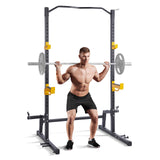 Exercise Benches: VEVOR Squat Stand Power Rack Adjustable Heavy Duty Barbell Weight Stand Home Gym