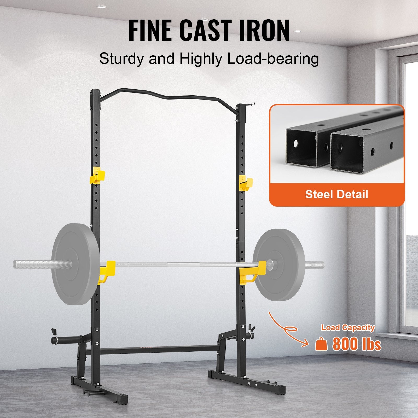Exercise Benches: VEVOR Squat Stand Power Rack Adjustable Heavy Duty Barbell Weight Stand Home Gym