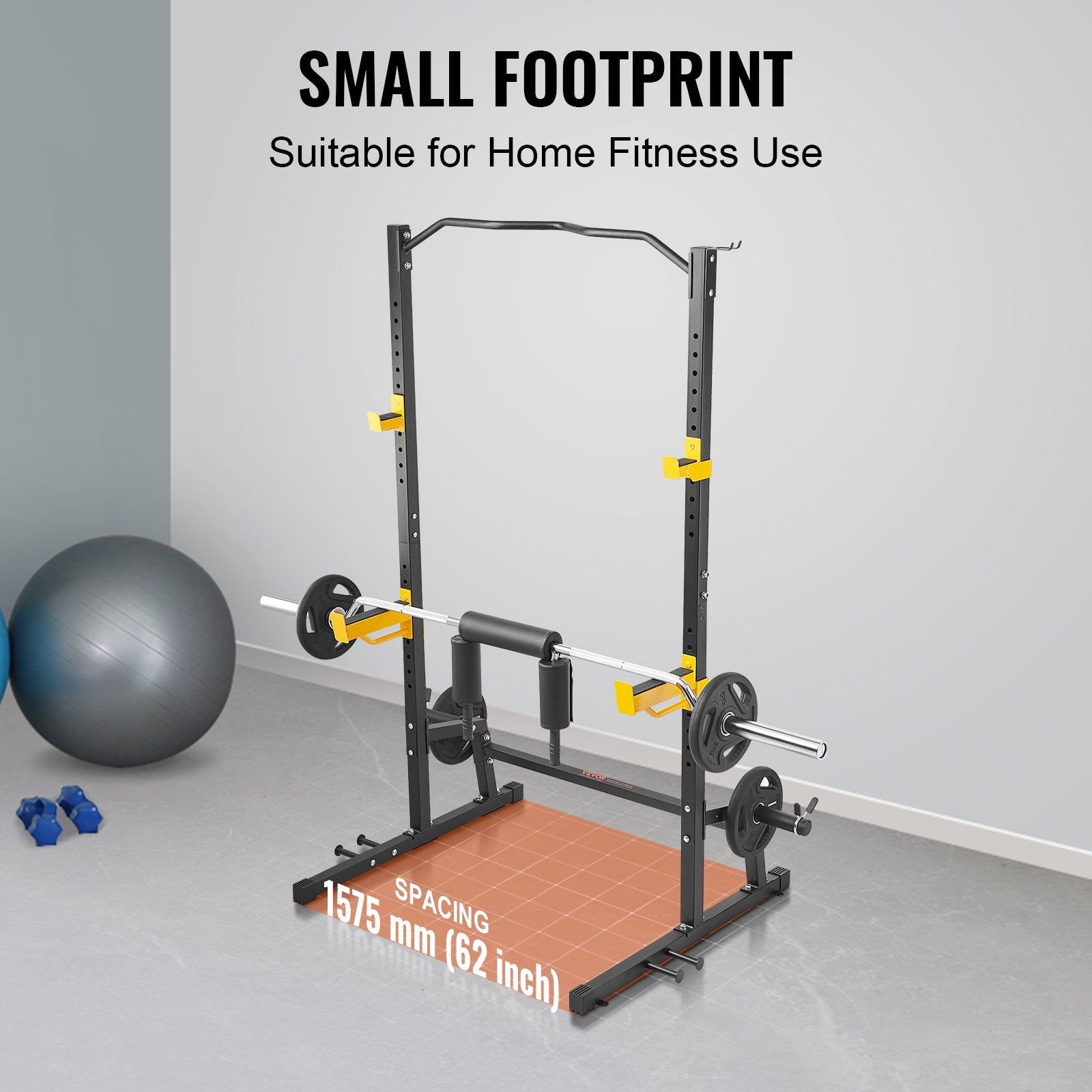 Exercise Benches: VEVOR Squat Stand Power Rack Adjustable Heavy Duty Barbell Weight Stand Home Gym
