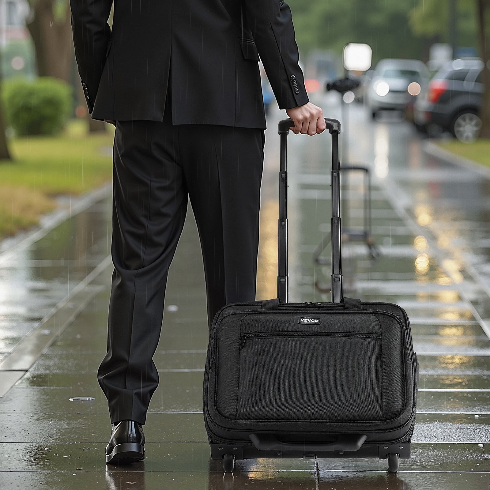 Duffel Bags: VEVOR Rolling Laptop Bag 39.62 cm Wheeled Computer Bag for Women & Men Black