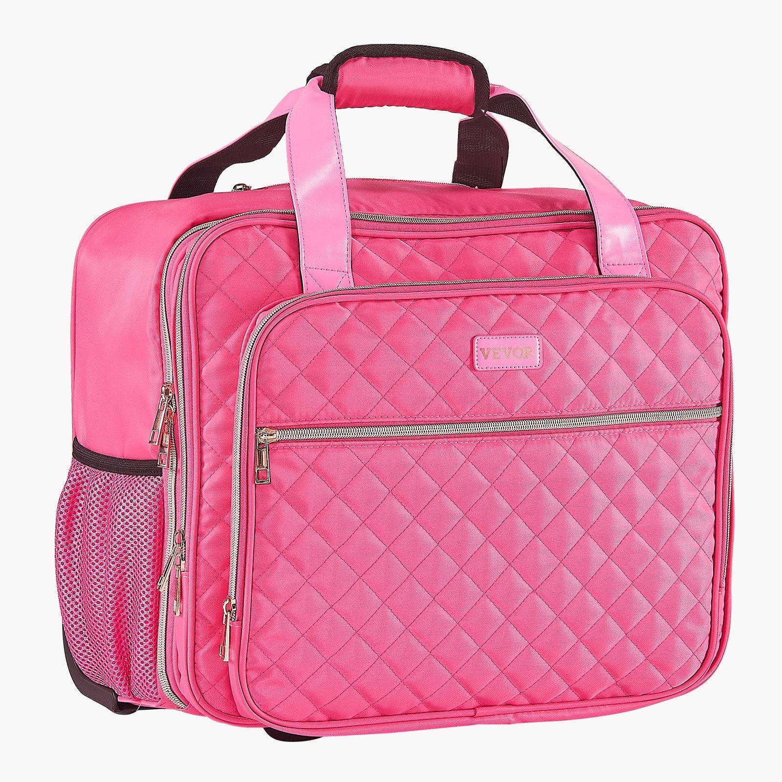 Mouse & Accessories: VEVOR Rolling Laptop Bag, Fits Up to 17.3 Inch Laptop, Wheeled Briefcase, Roller Computer Tote Bag with 2 Fixed Wheels & Telescoping Handle, Laptop Case for Work Travel Business Office, Red
