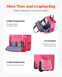 Mouse & Accessories: VEVOR Rolling Laptop Bag, Fits Up to 17.3 Inch Laptop, Wheeled Briefcase, Roller Computer Tote Bag with 2 Fixed Wheels & Telescoping Handle, Laptop Case for Work Travel Business Office, Red