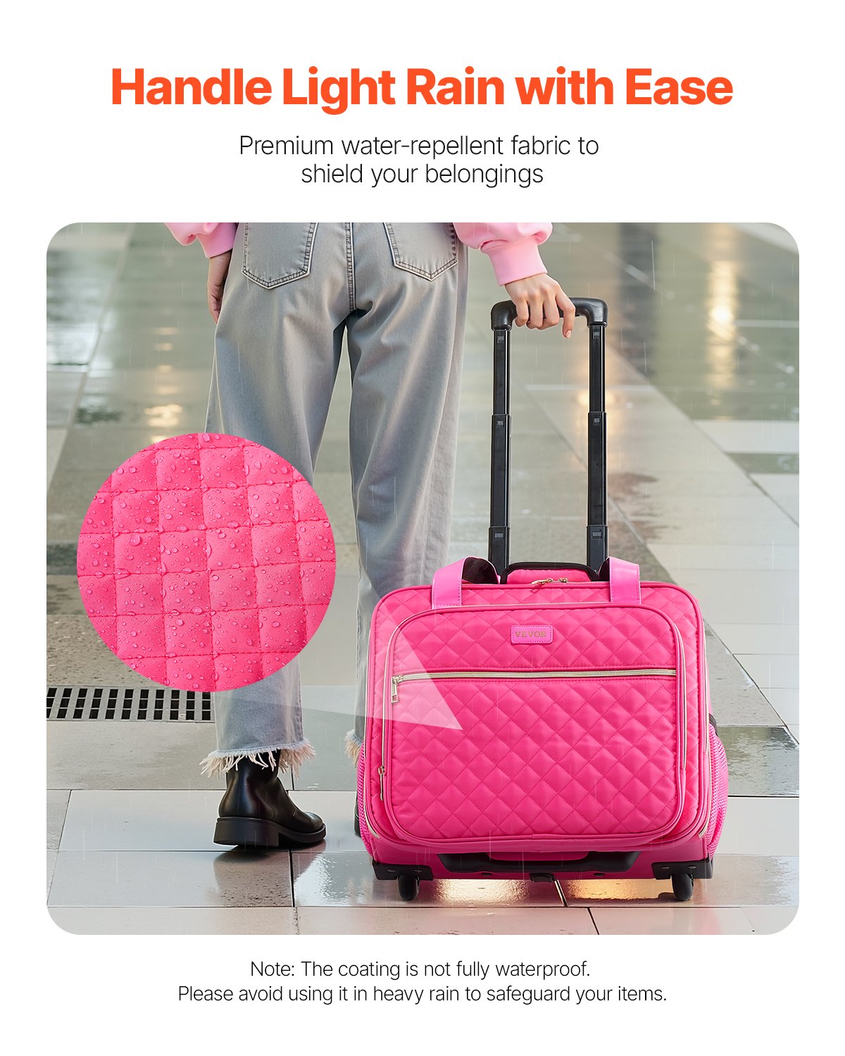 Mouse & Accessories: VEVOR Rolling Laptop Bag, Fits Up to 17.3 Inch Laptop, Wheeled Briefcase, Roller Computer Tote Bag with 2 Fixed Wheels & Telescoping Handle, Laptop Case for Work Travel Business Office, Red