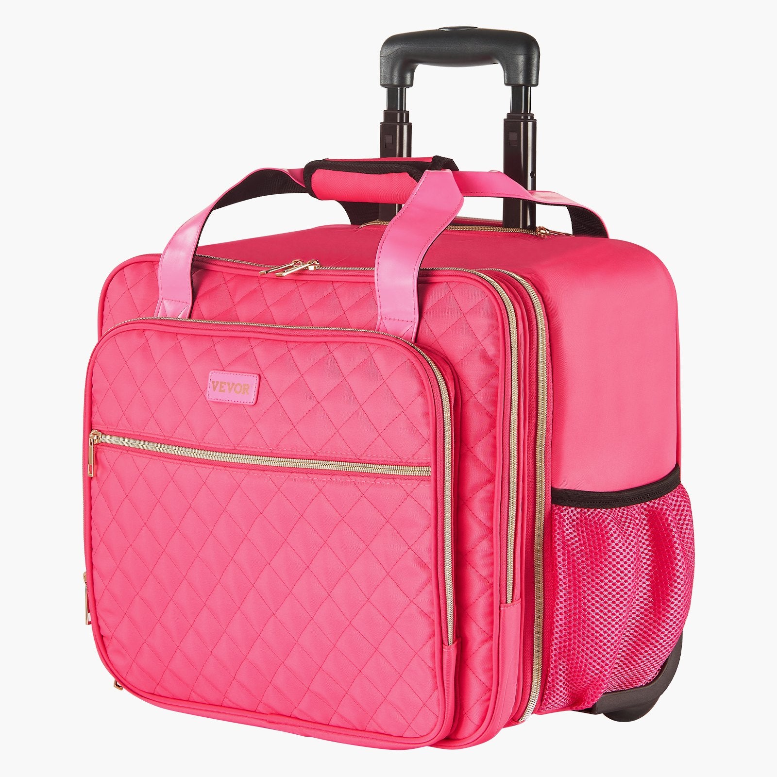 Mouse & Accessories: VEVOR Rolling Laptop Bag, Fits Up to 17.3 Inch Laptop, Wheeled Briefcase, Roller Computer Tote Bag with 2 Fixed Wheels & Telescoping Handle, Laptop Case for Work Travel Business Office, Red