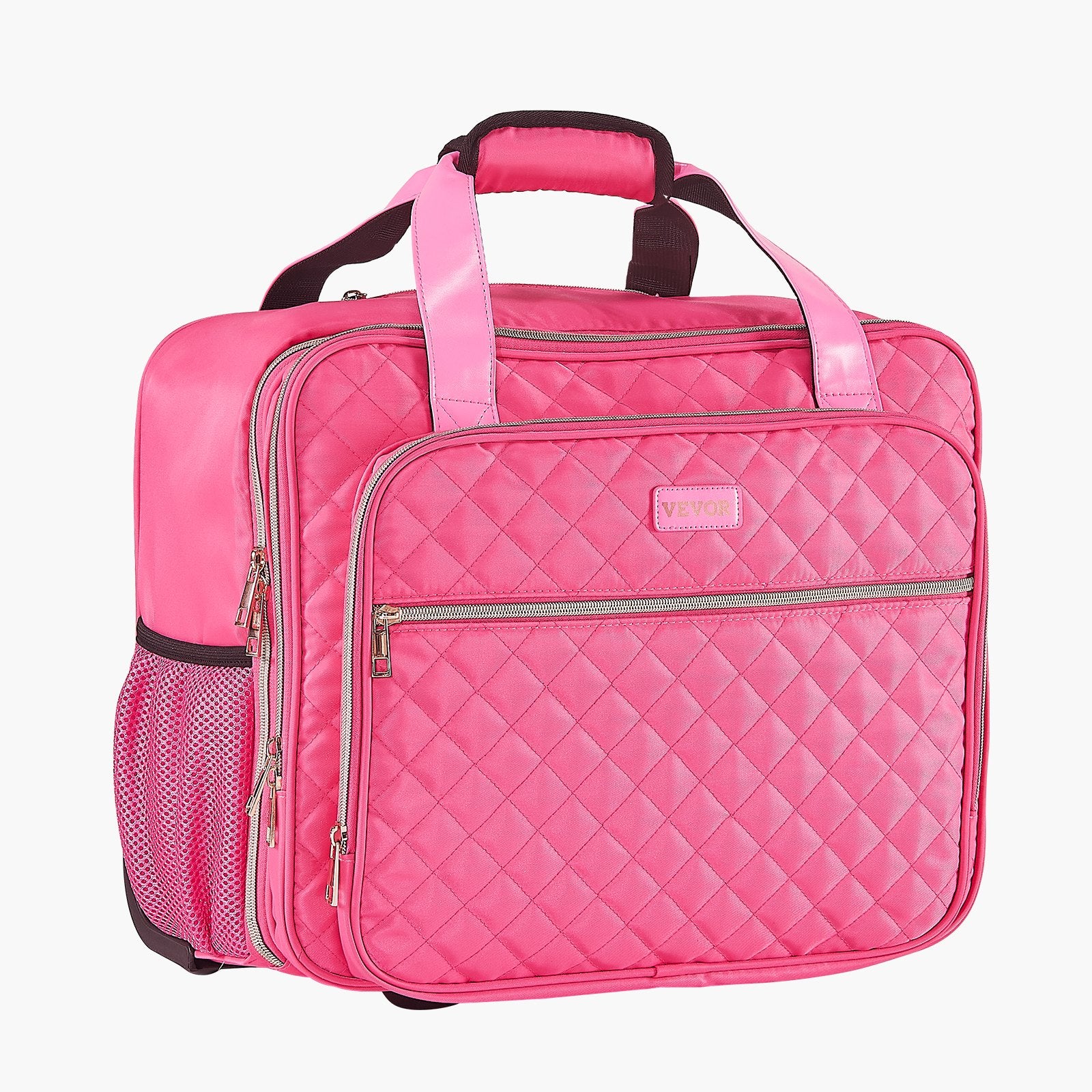 Mouse & Accessories: VEVOR Rolling Laptop Bag, Fits Up to 17.3 Inch Laptop, Wheeled Briefcase, Roller Computer Tote Bag with 2 Fixed Wheels & Telescoping Handle, Laptop Case for Work Travel Business Office, Red