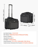 Duffel Bags: VEVOR Rolling Laptop Bag 43.94 cm Wheeled Computer Bag for Women & Men Black