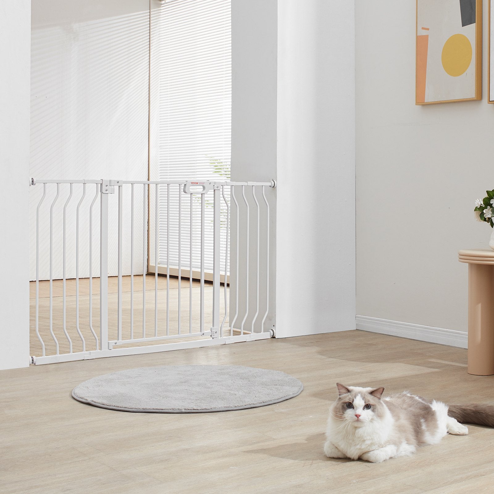 Dog Playpens & Gates: VEVOR Baby Gate, 749-1346 mm Extra Wide, 762 mm High, Dog Gate for Stairs Doorways and House, Easy Step Walk Thru Auto Close Child Gate Pet Security Gate with Pressure Mount and Wall Mount Kit, White
