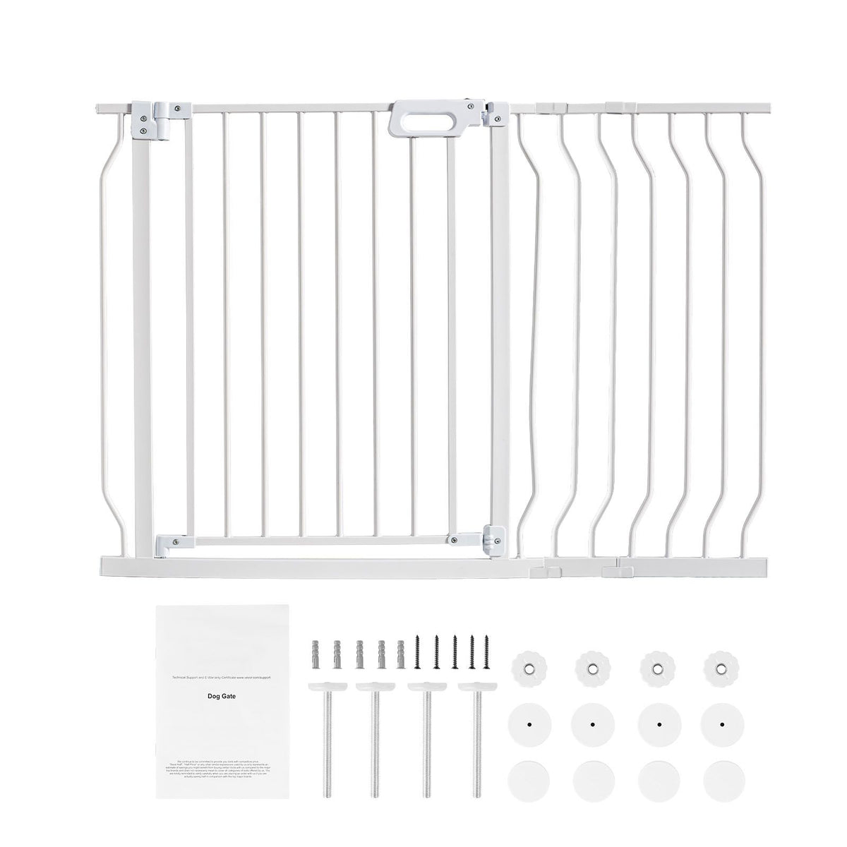 Baby Gate, 749-1229 mm Extra Wide, 762 mm High, Dog Gate for Stairs Doorways and House, Easy Step Walk Thru Auto Close Child Gate Pet Security Gate with Pressure Mount and Wall Mount Kit, White