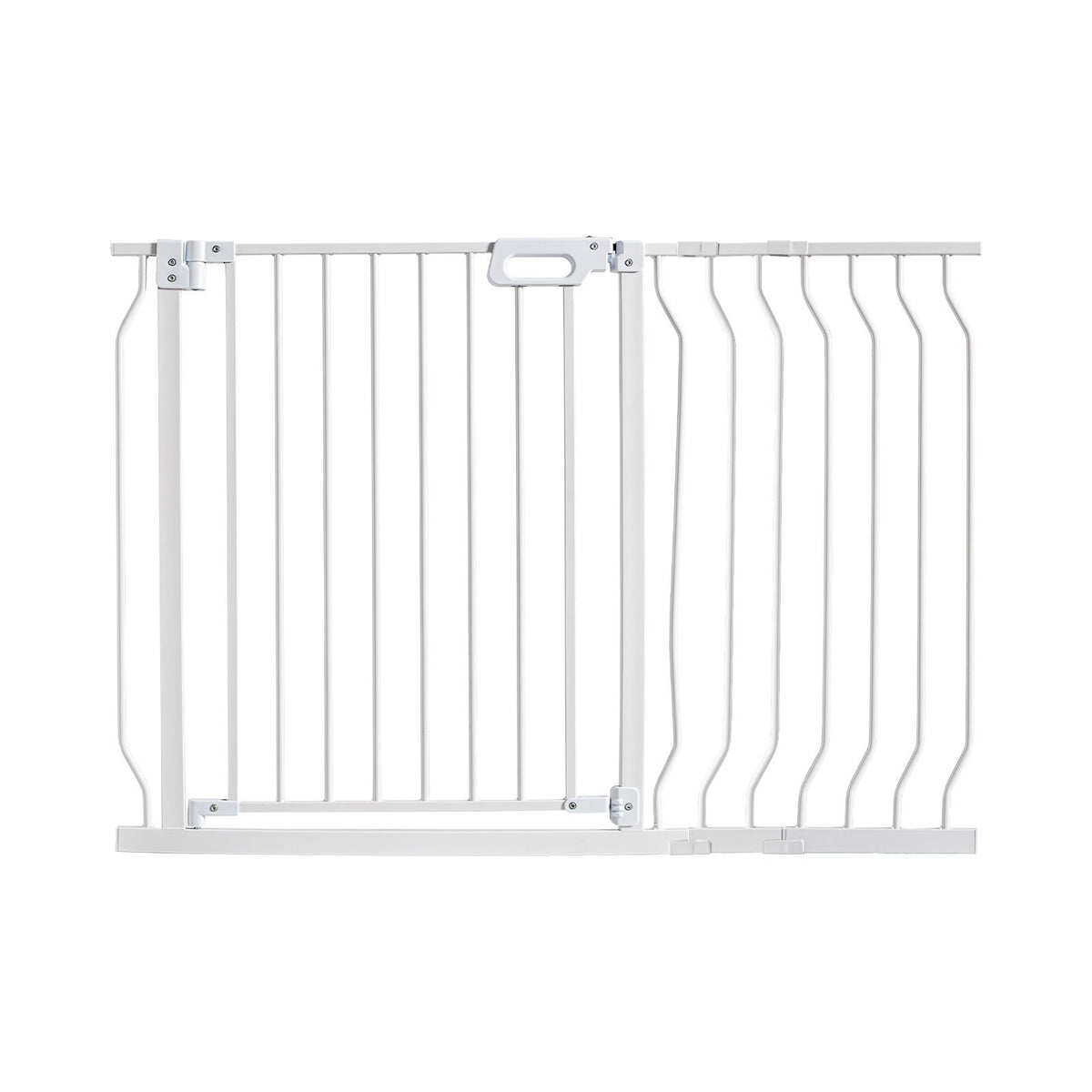 Baby Gate, 749-1229 mm Extra Wide, 762 mm High, Dog Gate for Stairs Doorways and House, Easy Step Walk Thru Auto Close Child Gate Pet Security Gate with Pressure Mount and Wall Mount Kit, White