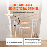 Dog Playpens & Gates: VEVOR Baby Gate, 749-990 mm Extra Wide, 762 mm High, Dog Gate for Stairs Doorways and House, Easy Step Walk Thru Auto Close Child Gate Pet Security Gate with Pressure Mount Kit & Wall Mount Kit, White