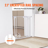 Dog Playpens & Gates: VEVOR Baby Gate, 749-990 mm Extra Wide, 762 mm High, Dog Gate for Stairs Doorways and House, Easy Step Walk Thru Auto Close Child Gate Pet Security Gate with Pressure Mount Kit & Wall Mount Kit, White