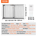 Dog Playpens & Gates: VEVOR Baby Gate, 749-1229 mm Extra Wide, 762 mm High, Dog Gate for Stairs Doorways and House, Easy Step Walk Thru Auto Close Child Gate Pet Security Gate with Pressure Mount and Wall Mount Kit, Black