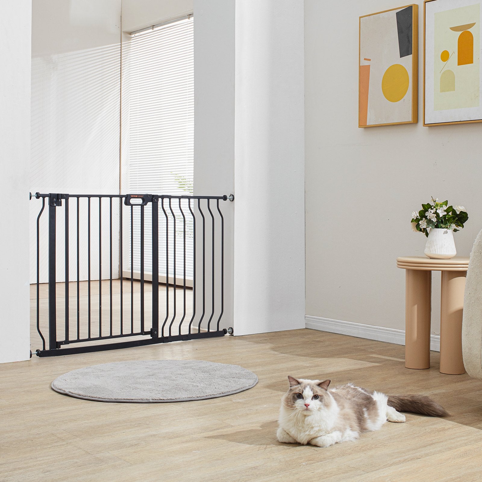 Dog Playpens & Gates: VEVOR Baby Gate, 749-1229 mm Extra Wide, 762 mm High, Dog Gate for Stairs Doorways and House, Easy Step Walk Thru Auto Close Child Gate Pet Security Gate with Pressure Mount and Wall Mount Kit, Black