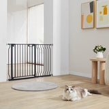 Dog Playpens & Gates: VEVOR Baby Gate, 749-1229 mm Extra Wide, 762 mm High, Dog Gate for Stairs Doorways and House, Easy Step Walk Thru Auto Close Child Gate Pet Security Gate with Pressure Mount and Wall Mount Kit, Black