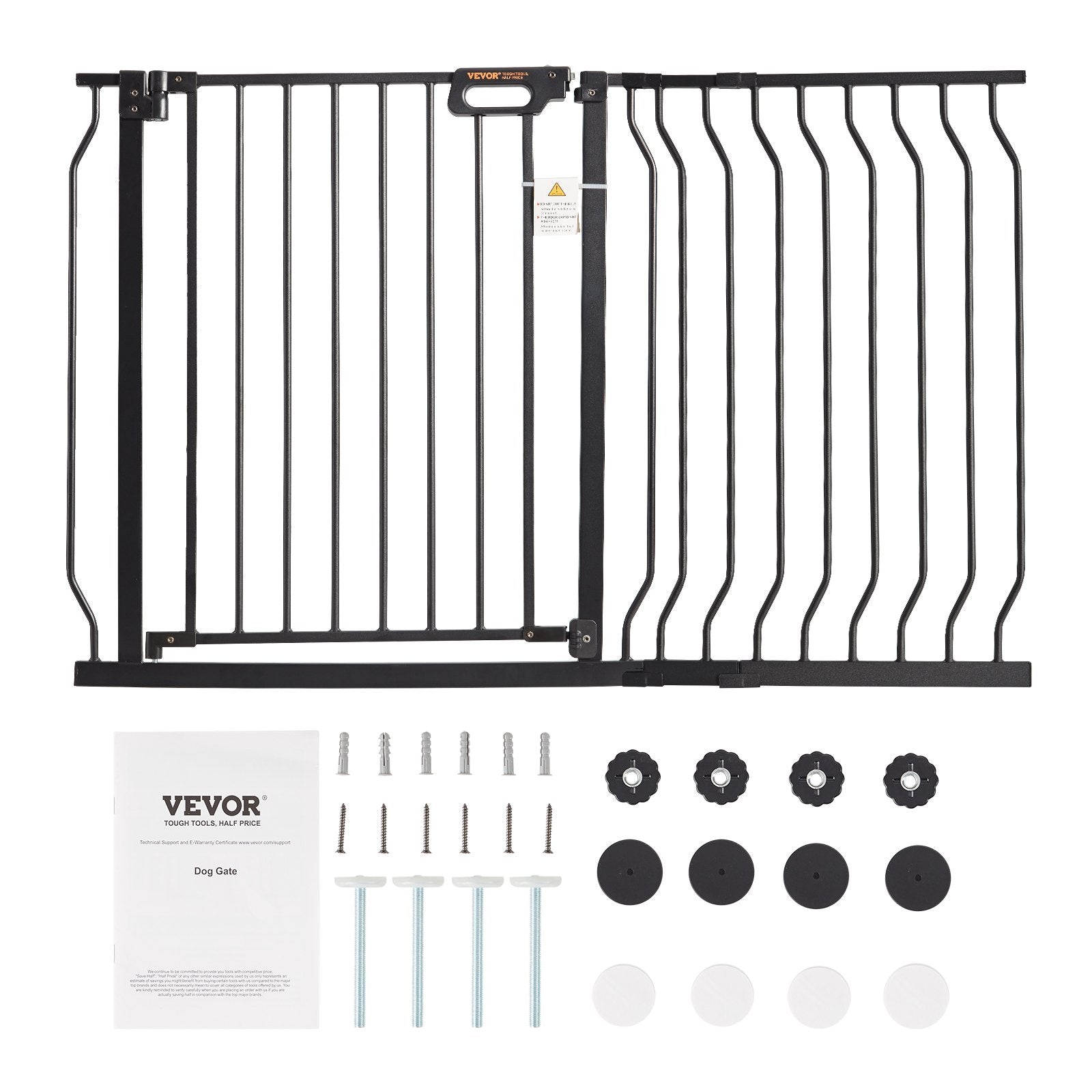 Dog Playpens & Gates: VEVOR Baby Gate, 749-1229 mm Extra Wide, 762 mm High, Dog Gate for Stairs Doorways and House, Easy Step Walk Thru Auto Close Child Gate Pet Security Gate with Pressure Mount and Wall Mount Kit, Black