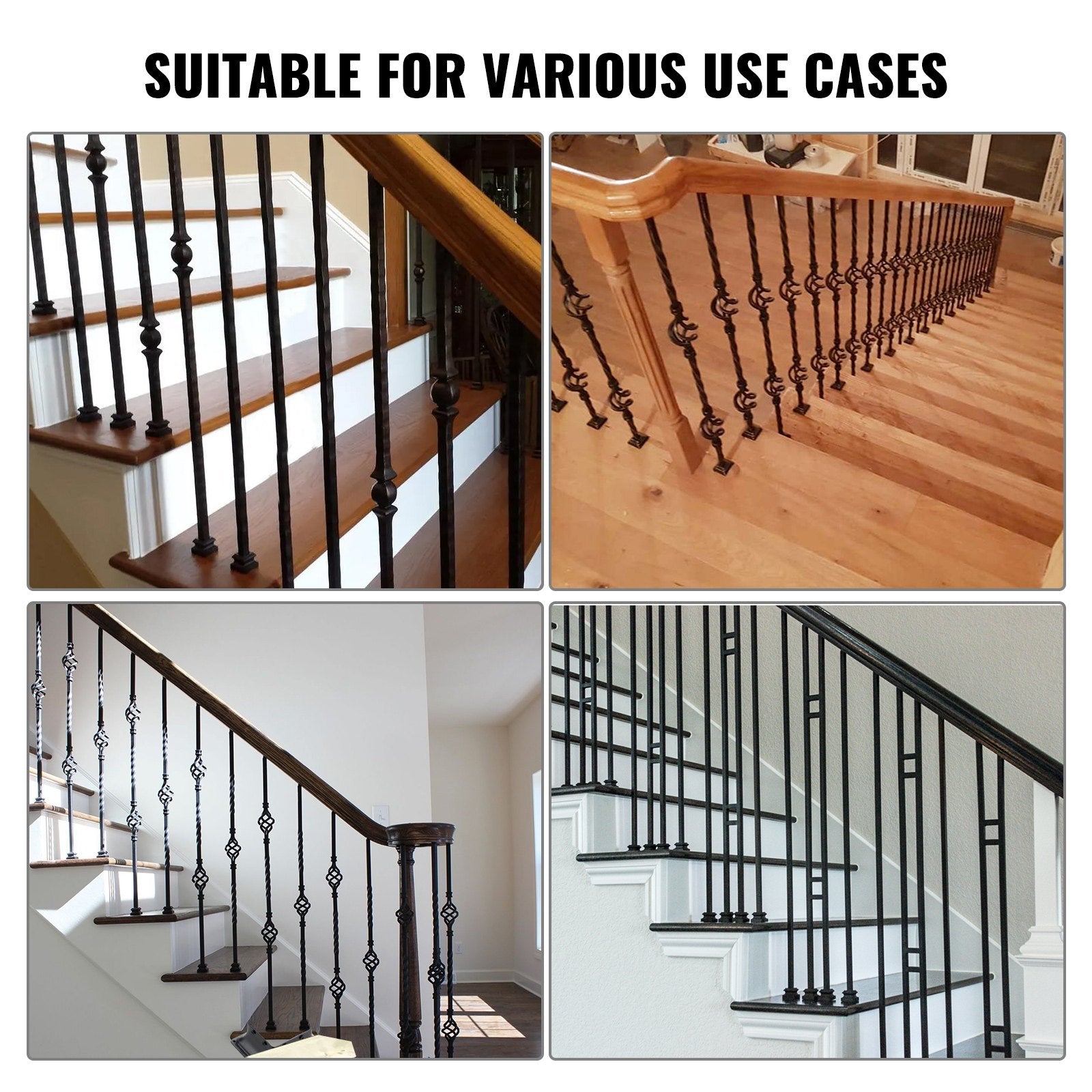 Building Toys: VEVOR 50 PCS Aluminum Alloy Baluster Flat Shoes Wrought Spindles for Staircase