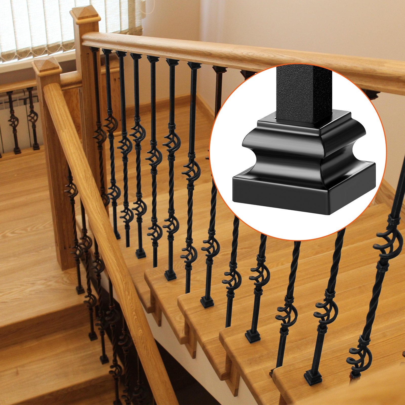 Building Toys: VEVOR 50 PCS Aluminum Alloy Baluster Flat Shoes Wrought Spindles for Staircase