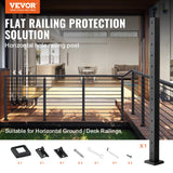 Automotive Repair & Speciality Tools: VEVOR Cable Railing Post Level Deck Stair Post 42 x 1.97 x 1.97" Cable Handrail Post Stainless Steel Brushed Finishing Deck Railing Pre-Drilled Pickets with Mounting Bracket Stair Railing Kit Black 106.7*5*5cm