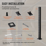 Automotive Repair & Speciality Tools: VEVOR Cable Railing Post Level Deck Stair Post 42 x 1.97 x 1.97" Cable Handrail Post Stainless Steel Brushed Finishing Deck Railing Pre-Drilled Pickets with Mounting Bracket Stair Railing Kit Black 106.7*5*5cm