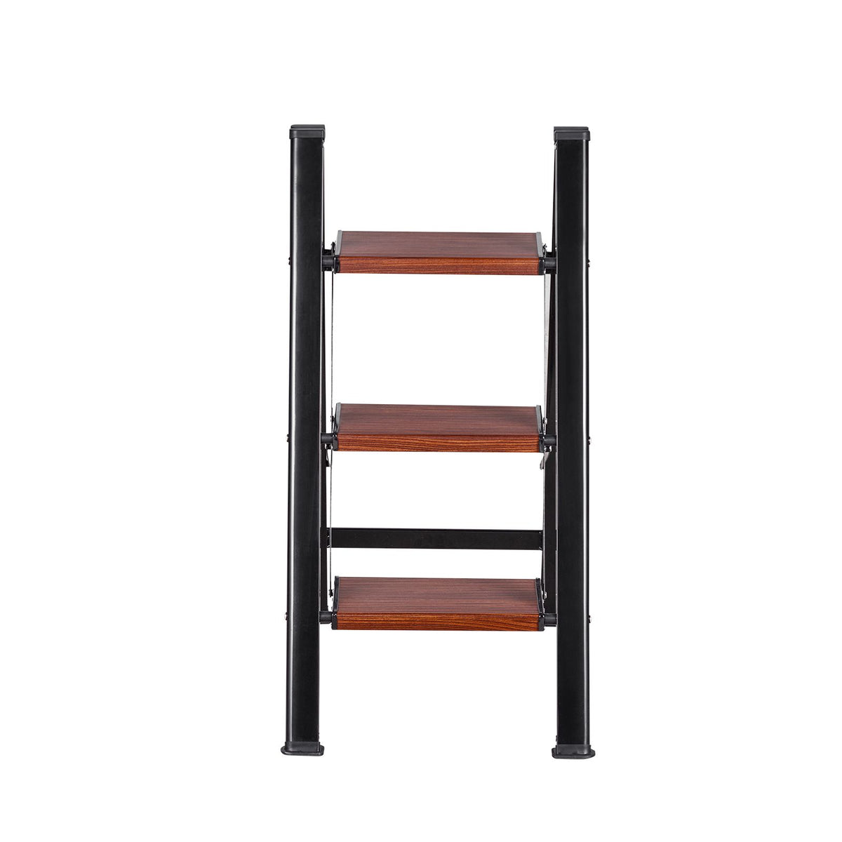 3 Step Ladder, Folding Step Stool with Wide Anti-Slip Pedal and Comfort Handgrip, Lightweight 150 kg Capacity Portable Aluminum Plant Support, Multi-Use for Adults, Home Repairing, Cleaning