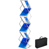 Kid's Tables, Chairs & Seats: VEVOR Literature Rack, 6 Pockets, Pop up Aluminum Magazine Rack, Lightweight Catalog Holder Stand w/Carrying Bag for Living Room, Hotel, Trade Show, Exhibition, Office