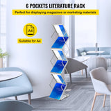 Kid's Tables, Chairs & Seats: VEVOR Literature Rack, 6 Pockets, Pop up Aluminum Magazine Rack, Lightweight Catalog Holder Stand w/Carrying Bag for Living Room, Hotel, Trade Show, Exhibition, Office