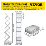 Kid's Tables, Chairs & Seats: VEVOR Literature Rack, 6 Pockets, Pop up Aluminum Magazine Rack, Lightweight Catalog Holder Stand w/Carrying Bag for Living Room, Hotel, Trade Show, Exhibition, Office