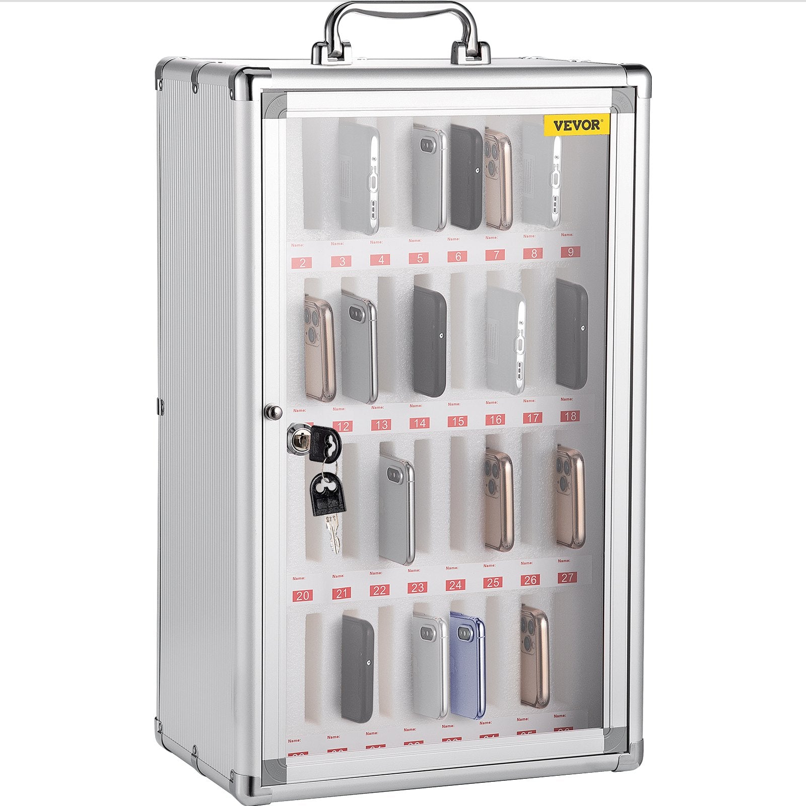 Clothing & Wardrobe Storage: VEVOR Cell Phones Storage Cabinet Clear Pocket Chart Storage Locker Box 36 Slots